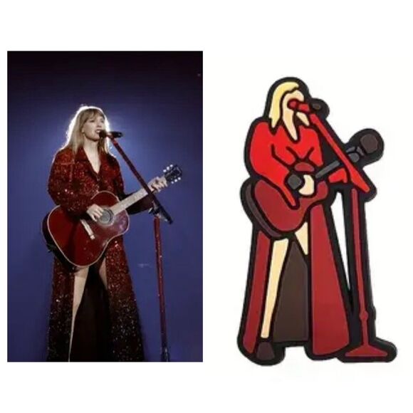 Taylor Swift Shoe Charms Jibbitz Swiftie Singapore Eras Tour Red Sequin Cape - Picture 1 of 1